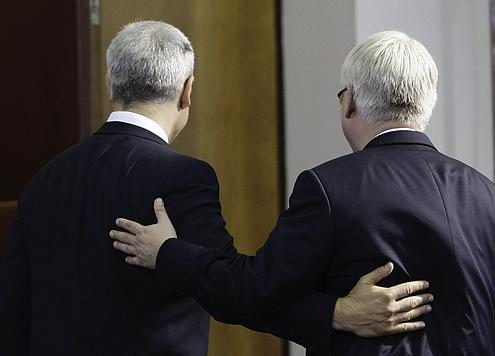 PRIJATELJI NA SVE STRANE: Boris Tadić i Ivo Josipović,... / foto: reuters