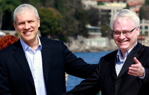 Boris Tadić i Ivo Josipović tokom prvog susreta u Opatiji marta 2010.