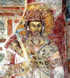 Kralj Marko, freska iz manastira Arhangela Mihaila, Prilep