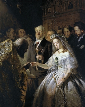 TUŽNA MLADA: Slika »Nejednaki brak« ruskog slikara Vasilija Pukireva (1863)